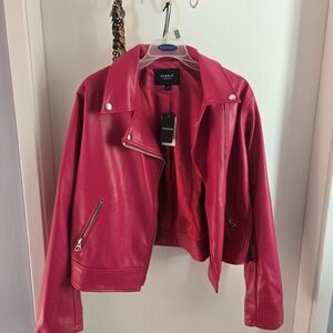 Torrid Women's Vibrant Pink Leather Jacket